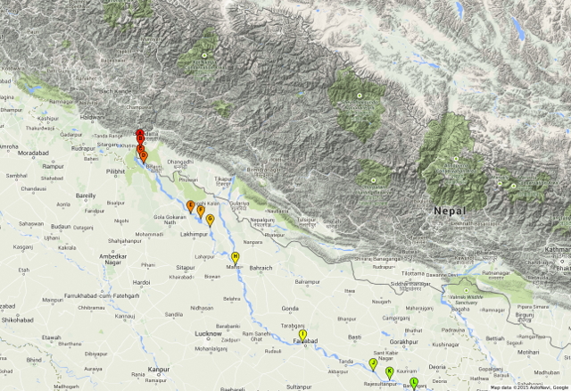 Nadisutra: Journey Map - 24th November 2014 to 27th December 2014